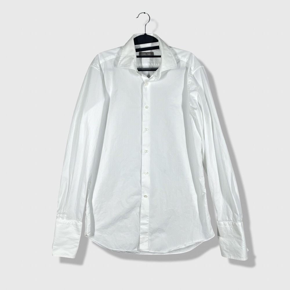 Canali Dress Shirt Mens 41-16 White Old Money Quiet Luxury Business Professional